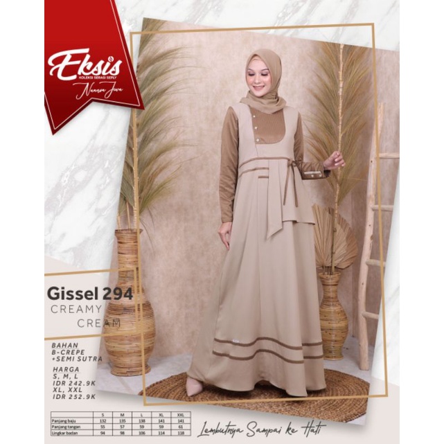 GAMIS MUSLIMAH SEPLY GISSEL 294 MAROON CREAM NAVY