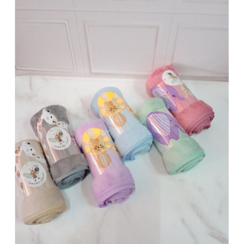 HANDUK MANDI BAYI KARAKTER ANIMAL SUPER SOFT 50X100CM-HANDUK BAYI LEMBUT-HANDUK BAYI MURAH