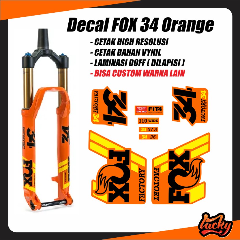 

✅ Decal Stiker fox 34 factory Orange decal sticker rockshox pike yari fox 40 fox talas fox