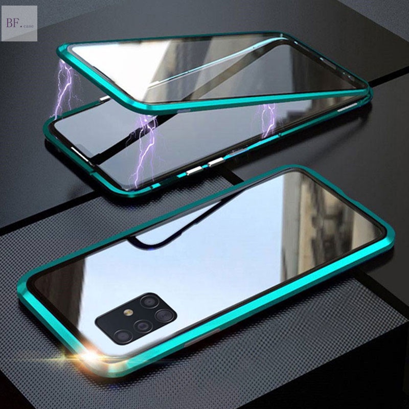 Casing Tempered Glass Magnetik Dua Sisi Depan + Belakang Untuk Samsung Galaxy S20Fe