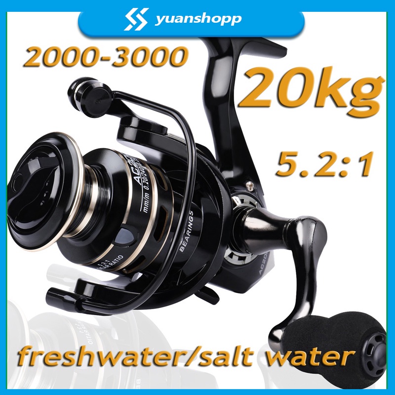 Double Handle Reel Pancing 1000-5000 Metal Spool Reel Max Drag 10kg Pancing Putar Spinning Fishing Reel with Free Line