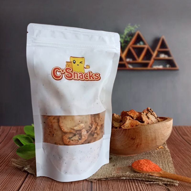 

Camilan gurih Basreng Crispy kemasan besar rasa balado daun jeruk (kemasan 150gr)