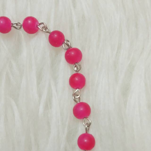 Rosario Gelang Manik Batu Pink