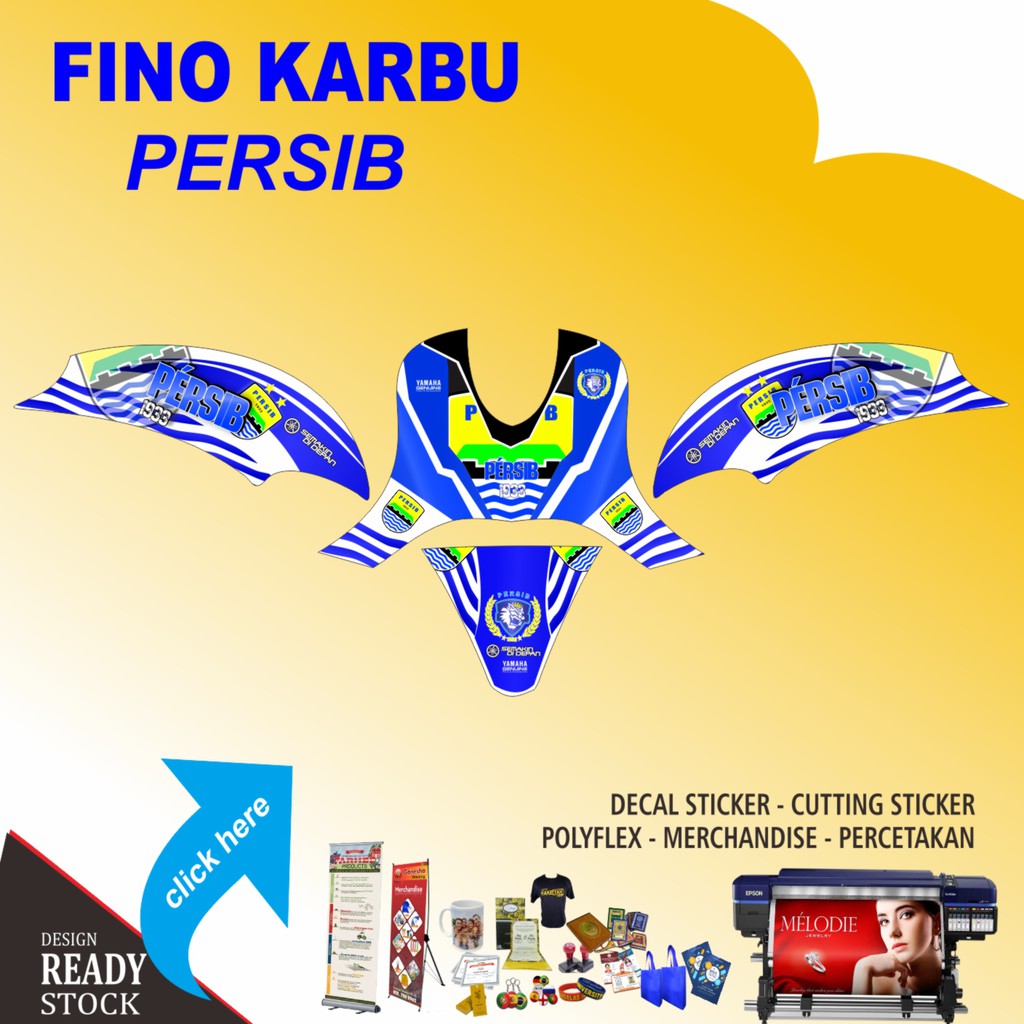 Decal Sticker Yamaha Fino Karbu Persib Shopee Indonesia