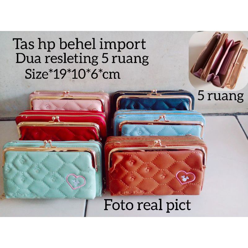 Tas hp behel dompet hp behel 5 ruang forever prety