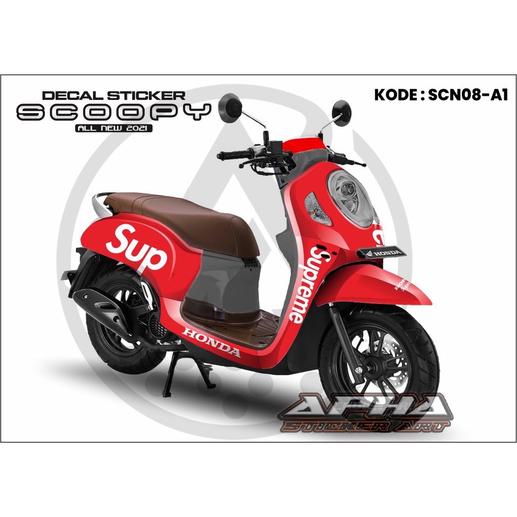 STIKER STICKER DECAL MOTOR CUSTOM VARIASI SCOOPY NEW 2021 SUP SUPREME MURAH KEREN TERBARU TERBAGUS