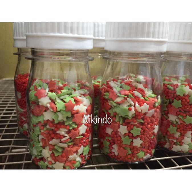

Trimit sprinkle star bintang nuansa merah 25g