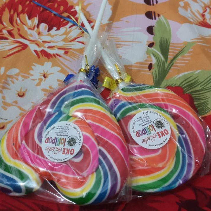 

Mall Permen Lolipop Besar 12.5 CM - Bulat / Love Jumbo Pelangi