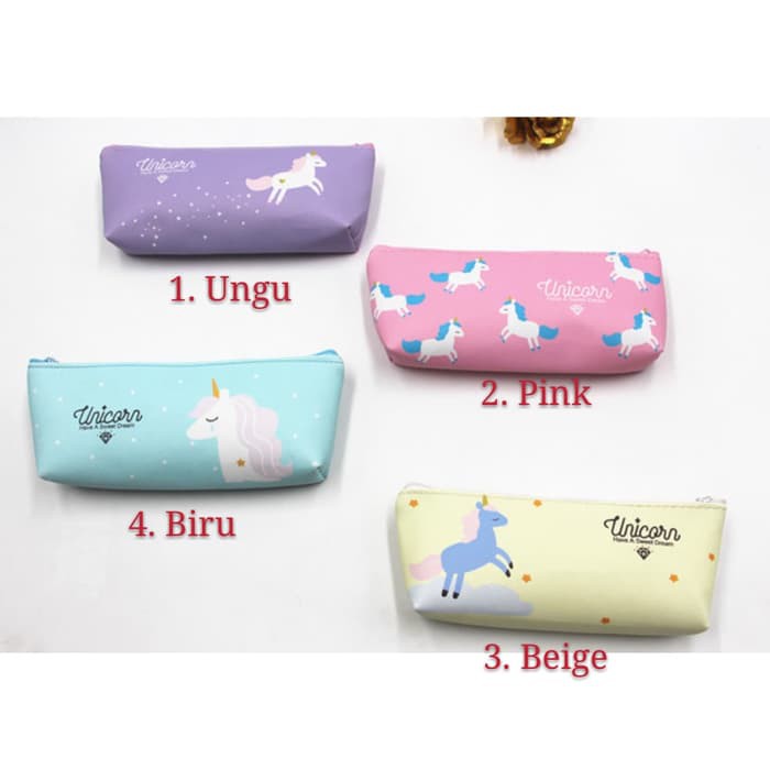 

BS126 Tempat Kotak Pensil Lucu Motif Unicorn Warna Pencil Case