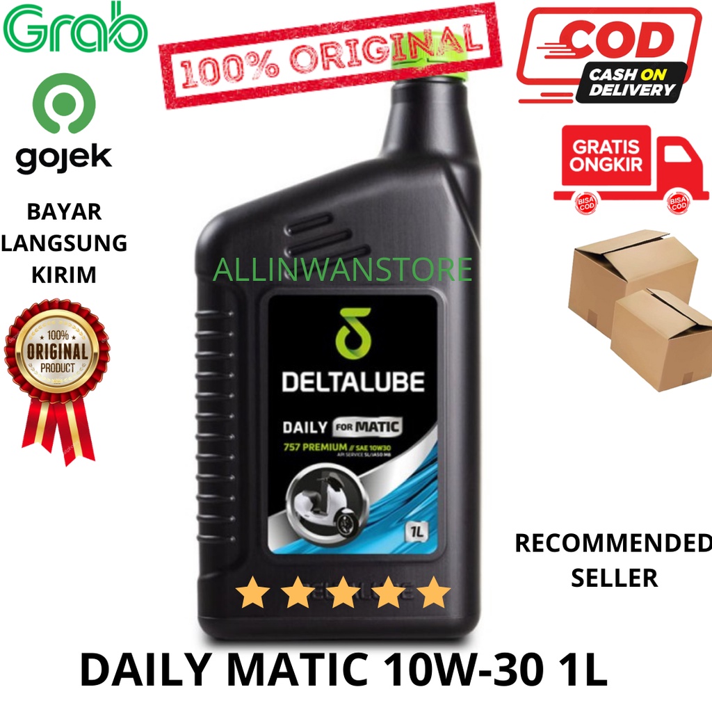 Oli Deltalube Daily Matic 757 Premium Matic SAE 10W30 API Service SL JASO MB Volume 1 Liter 10w30 Original Product 100%