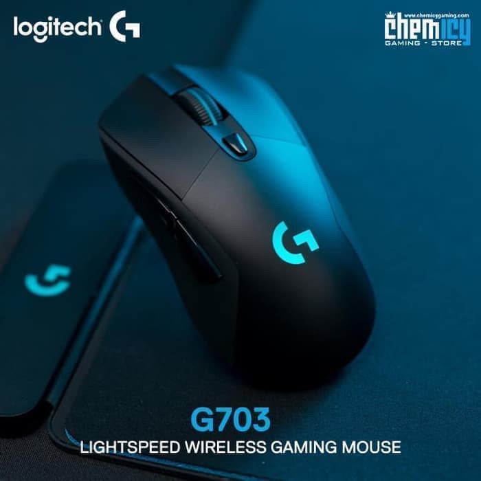 Logitech G703 Lightspeed Wireless Gaming Mouse - Hitam Ergonomis