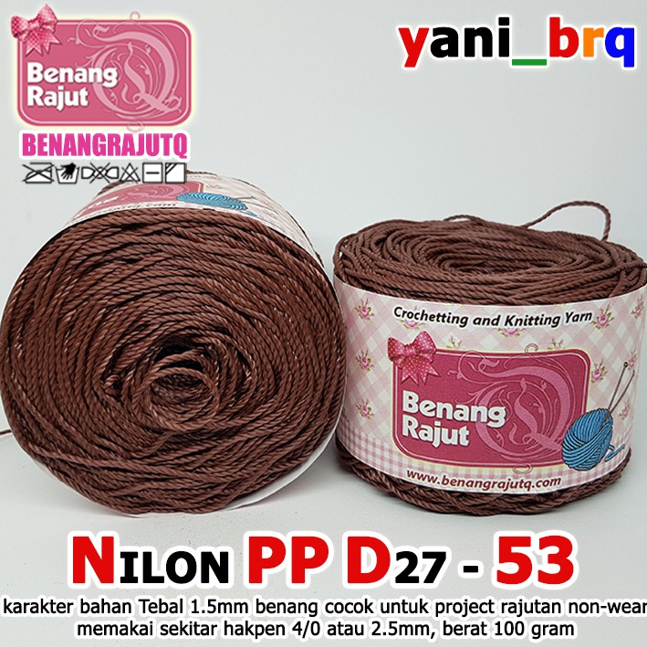 NILON PP D27 POLOS 53 WARNA MOCCA BENANG RAJUT Q