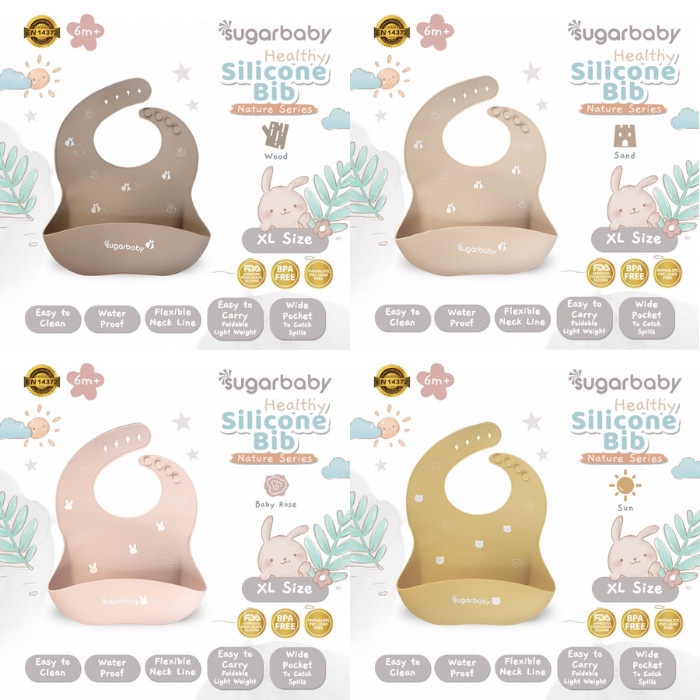 Sugar Baby Healthy Silicone Bibs / Celemek Bayi