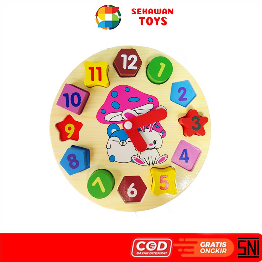 Mainan Edukasi Anak Puzzle/ Mainan Edukatif Anak Puzzle Bentuk Jam