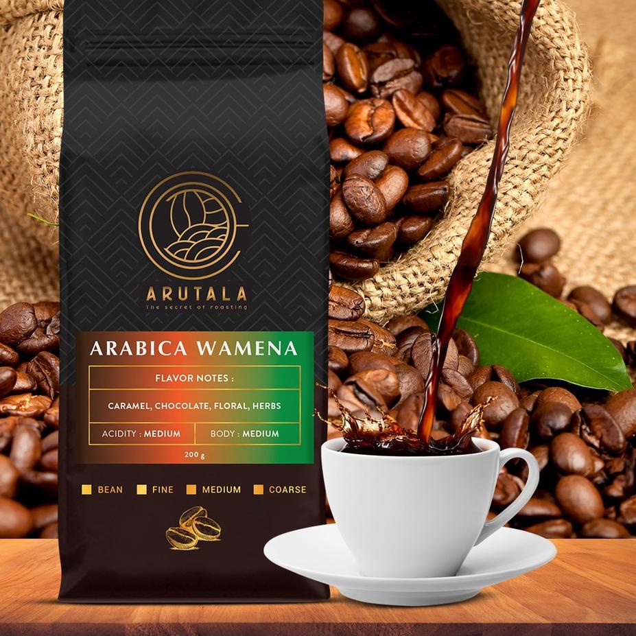 

Terlaris!! ♤ ARUTALA Kopi Arabika Papua Wamena 200 gram..