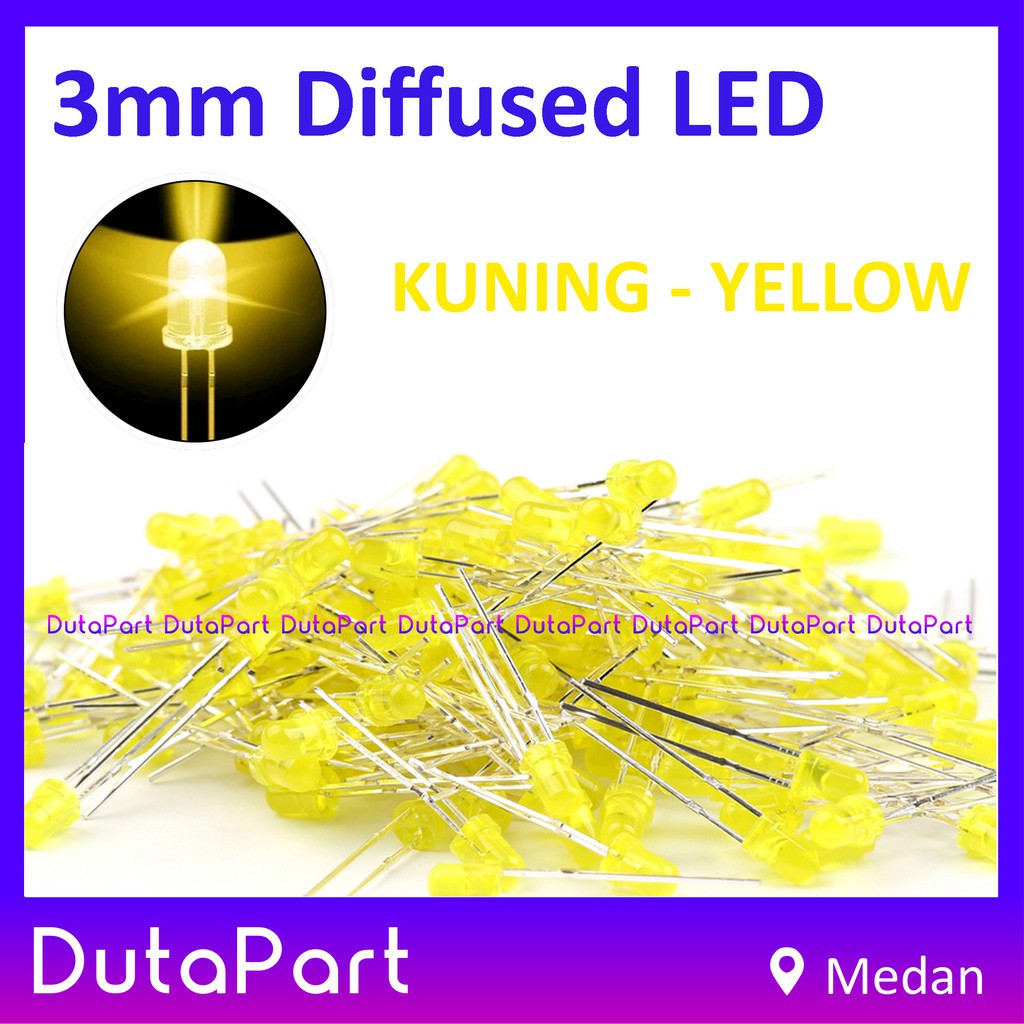 LED 3mm KUNING YELLOW Diffused F3 LED Dioda KUALITAS BAGUS