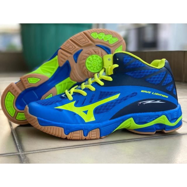 (BAYAR DITEMPAT) ERS SEPATU VOLLI MIZUNO WLZ 3 MID BLUE PREMIUM VIETNAM IMPORT OLAHRAGA VOLLY PRIA V