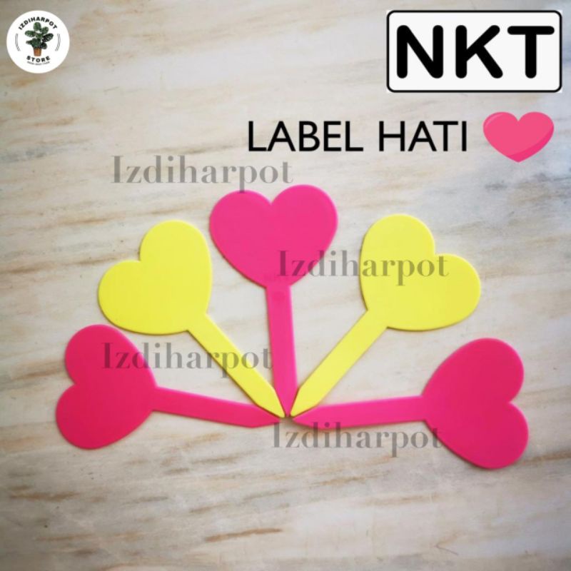 label tag TANCAP HATI tanaman nkt warna warni name tag - PACK ISI 50 PCS LABEL HATI