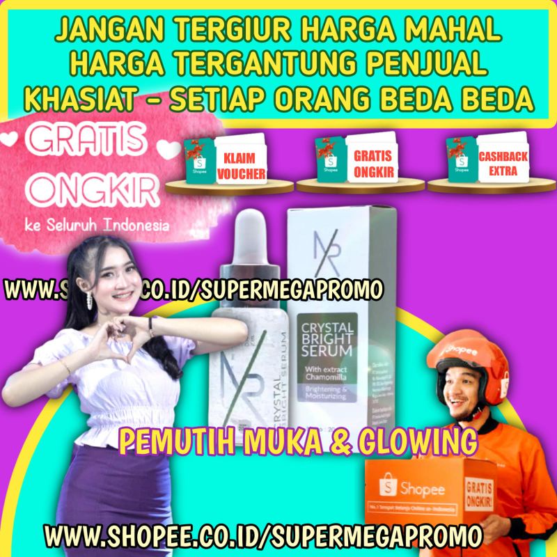 OBAT PEMUTIH MUKA NATURE REACTION CRYSTAL BRIGHT SERUM PENCERAH KULIT WAJAH PENGHILANG BEKAS JERAWAT