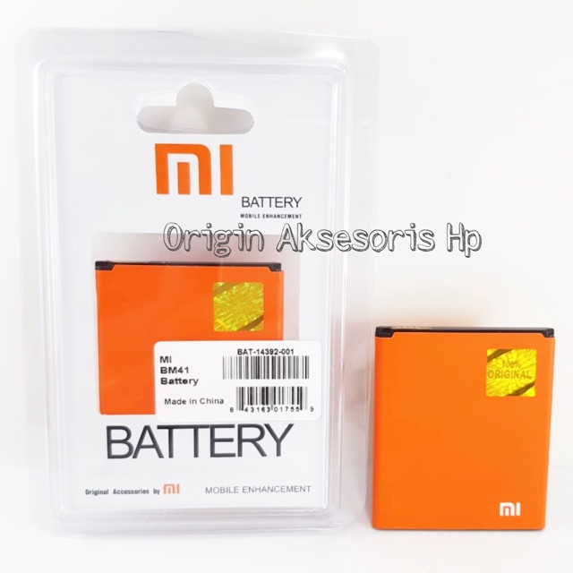 Baterai XIAOMI BM41 - Redmi 1S - BM 41 Kualitas ORIGINAL 100%