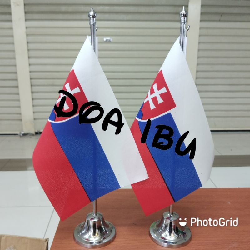 

best seller tiang stenlis meja+bendera SLOVAKIA ready stock