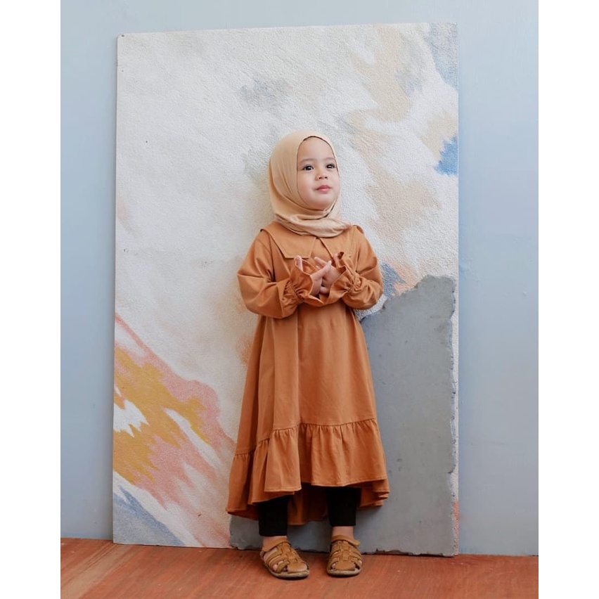 Dress Tunik Anak polos elegant, Laika Long Tunik
