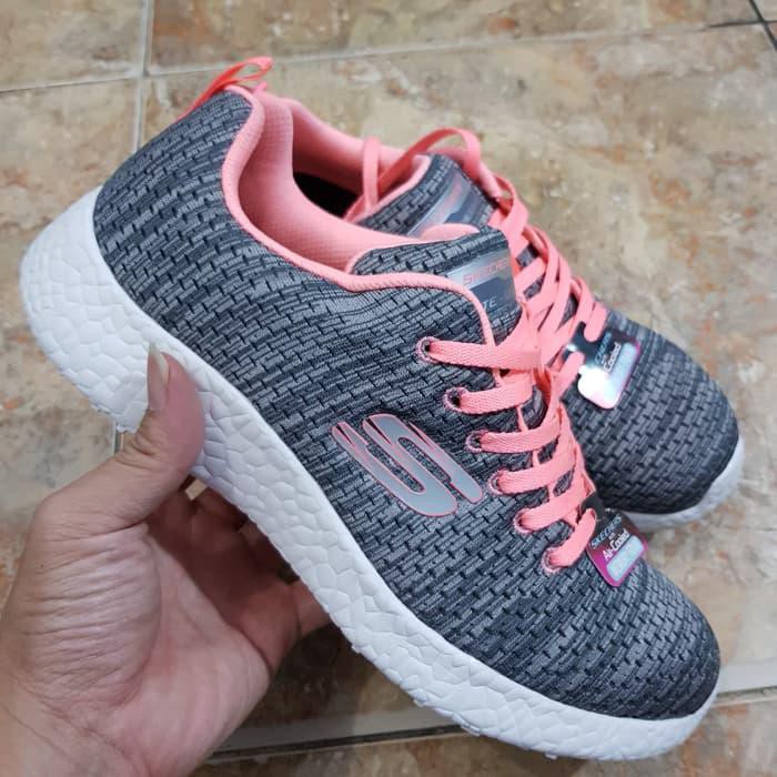 Sepatu Original Skechers Burst Lace Pink/Grey