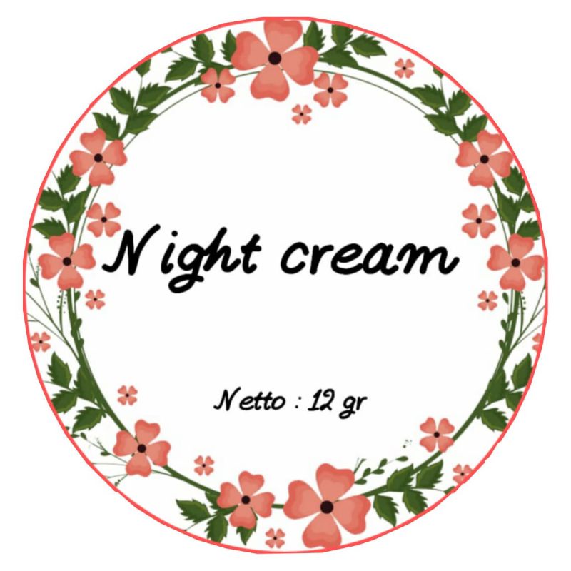 

( MINIMAL ORDER 100 PCS ) STIKER PRODUK NIGHT CREAM