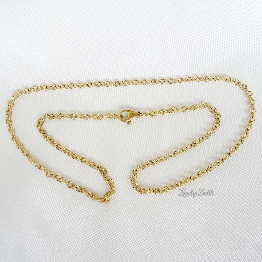 Lovelybutik - Kalung Wanita Titanium Korea Terbaru Nuri Kalung Liontin Remaja Dewasa Titanium Asli Anti Karat Model Terbaru Kalung Rantai Nori donat dan Liontin Krist4l Love Free Kotak Perhiasan