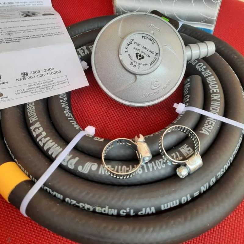 Regulator Gas Lpg kosangas quick on Original Selang Primafkex Rubber Hose kompor Freestanding