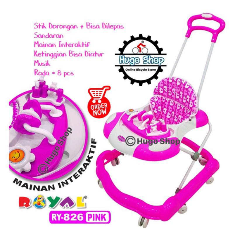 Alat Belajar Jalan Bayi - Baby Walker Royal RY 826 Pink