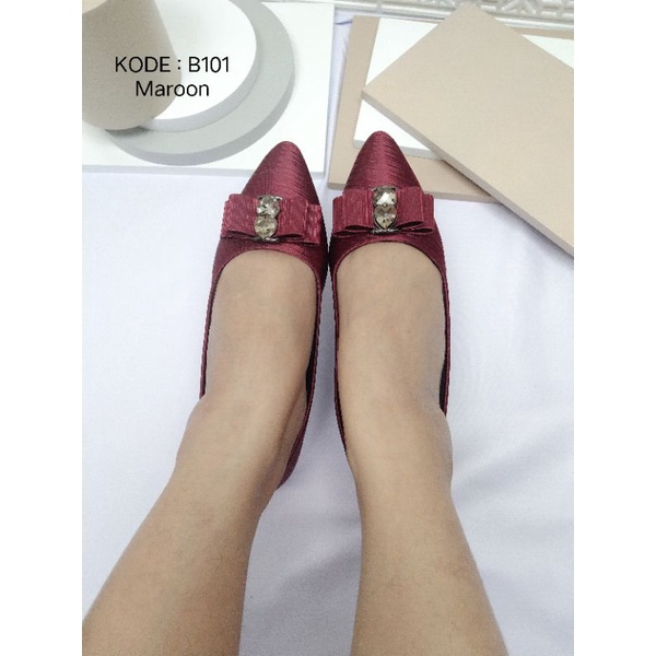 sepatu flat shoes wanita terbaru kekinian pesta LOUISDEAR sepatu flat shoes B101