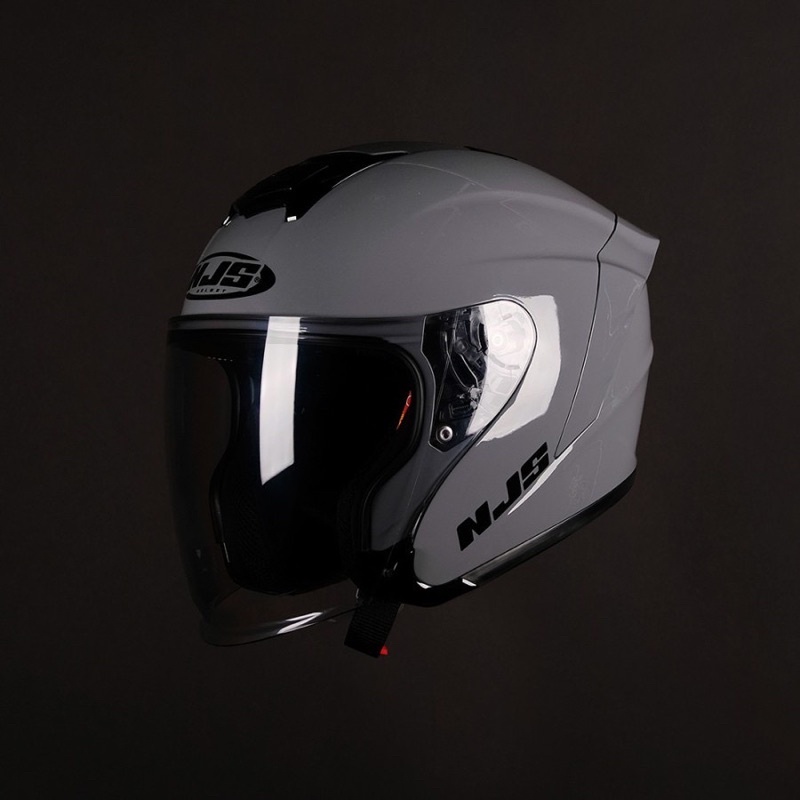 NJS Kairoz Helm Half Face [Original]-Grey Glossy