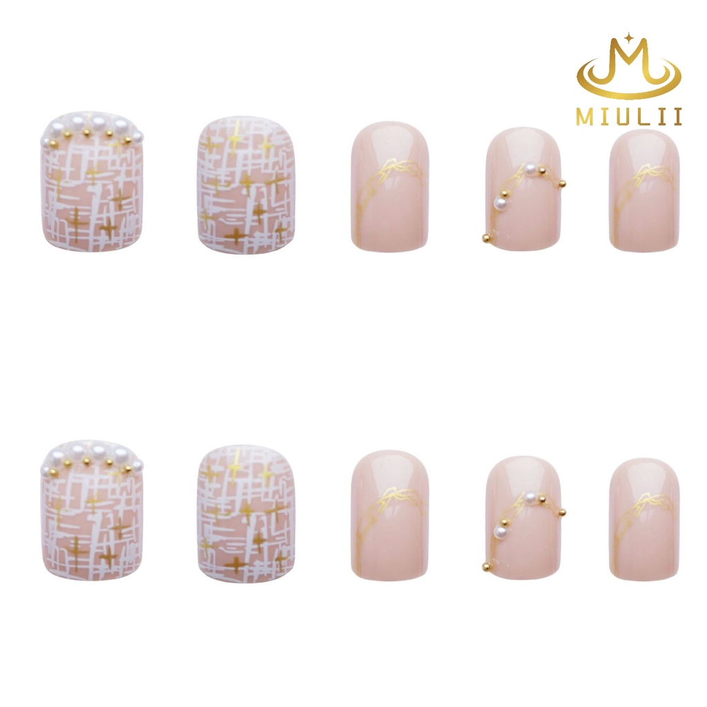 MIULII / KUKU PALSU  A0485  / 24PCS / 3D / NAIL ART / PREMIUM / CUTE / BIRU / FREE LEM JELLY / KUTEK