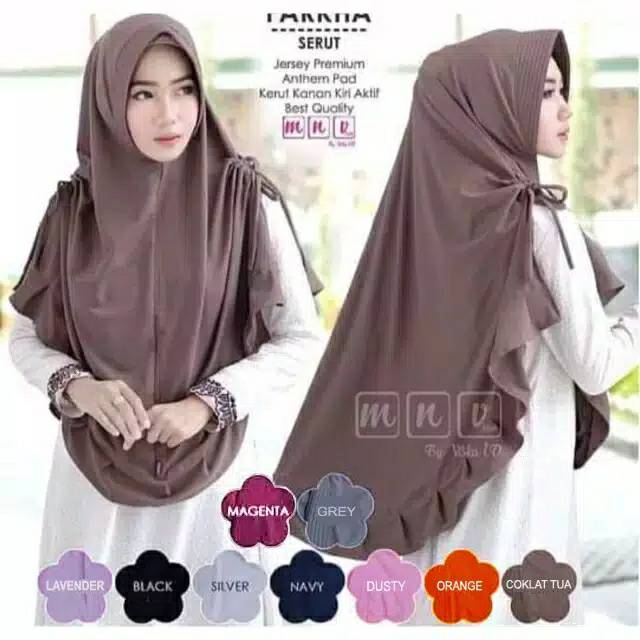 JILBAB KHIMAR ZULEIKHO / Farkha Serut / Hijab serut kanan kiri jumbo / Kerudung jersey rempel