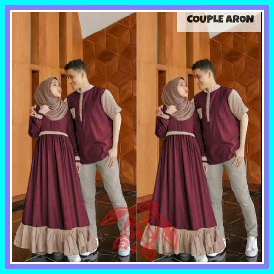 Baju Couple Habibi Dan Habibati 2 / Couple Lubi Terbaru 2022 ( Mint ) Gamis Couple Aron / Couple Mus