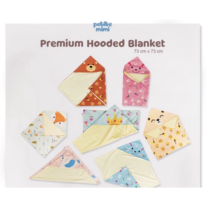 Petite Mimi Premium Hooded Blanket /Selimut bayi Topi/Baby Blanket