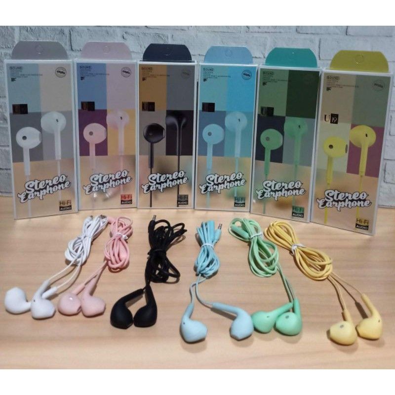 Headset Handsfree Macaron U19 Mate Colour Hifi Extra Bass Stereo Earphone