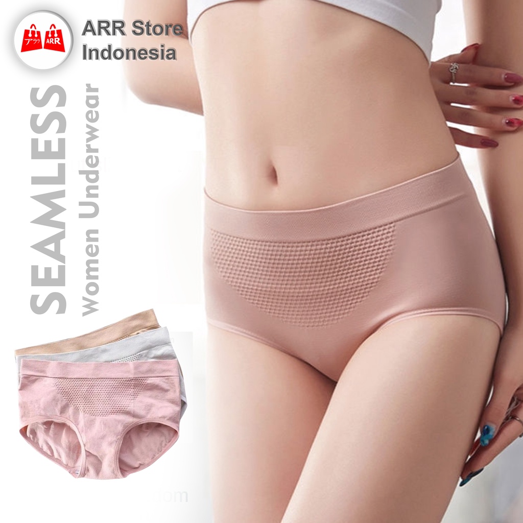 Celana Dalam Wanita Seamless Anti Bakteri High Waist Japanese Honeycomb Halus Kualitas Import