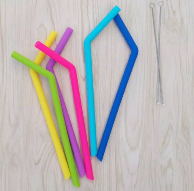 Sedotan silikon tekuk silicone straw food grade