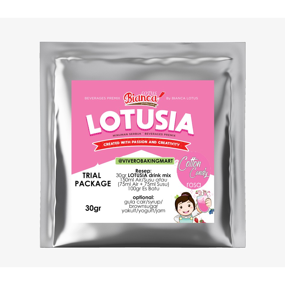 30gr Lotusia Cotton Candy Drink Premix (TRIAL PACKAGE)