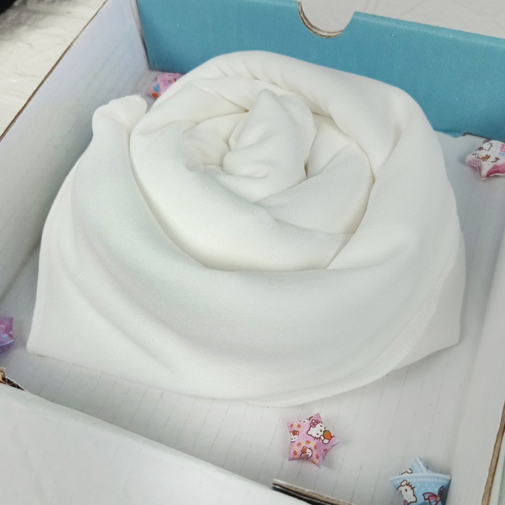 Pashmina Jumbo | Pashmina Syari | Pasmina Jumbo Syari 200x100 | Pashmina Diamond-Putih Tulang