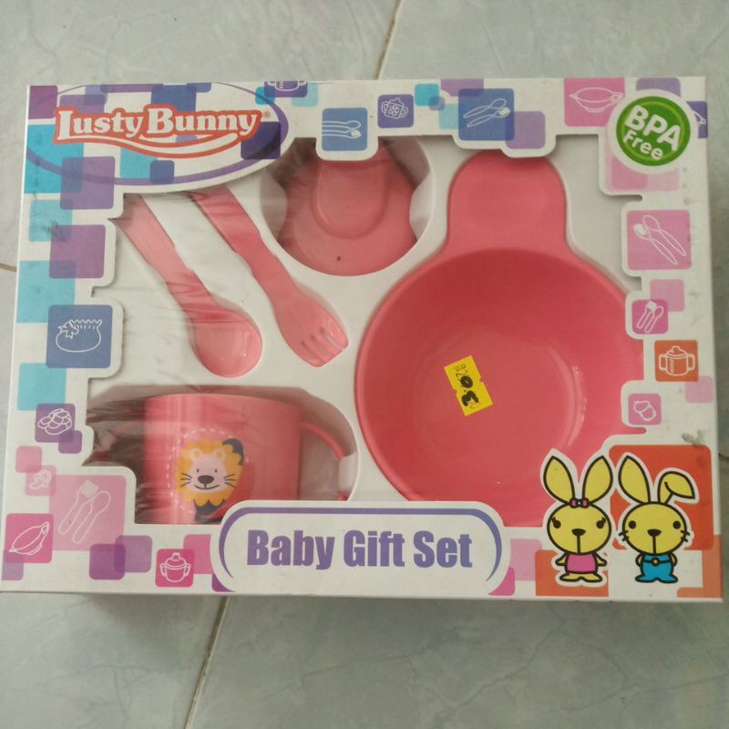tempat makan bayi baby gift set box lusty bunny