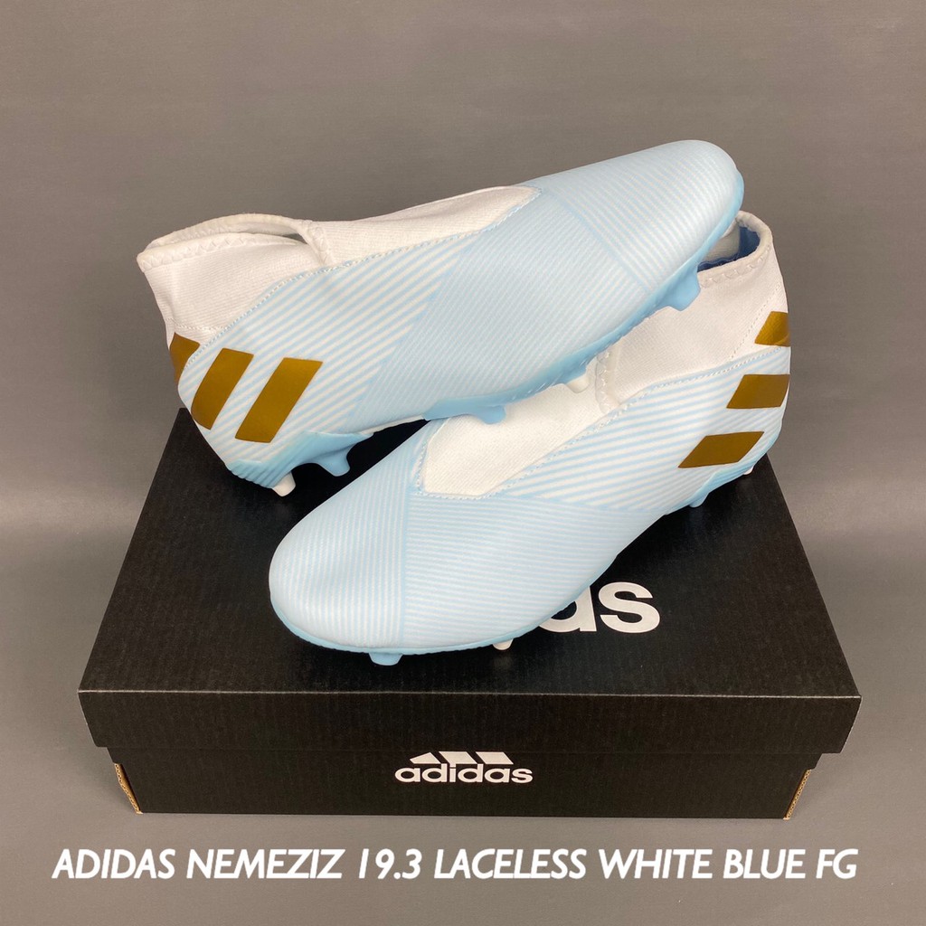 Adidas Nemeziz 19.3 Laceless White Blue FG