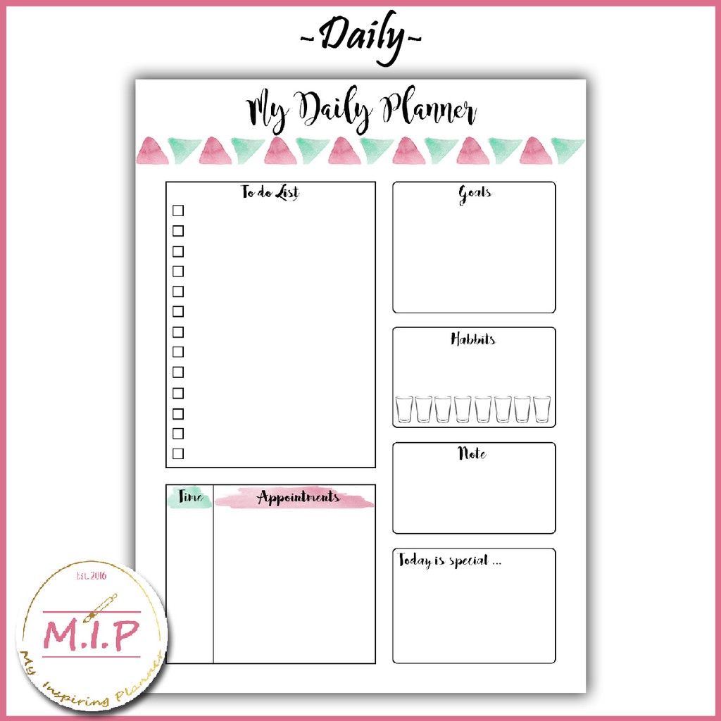 

Kertas Binder / Loose Leaf - Daily Planner - Watercolor