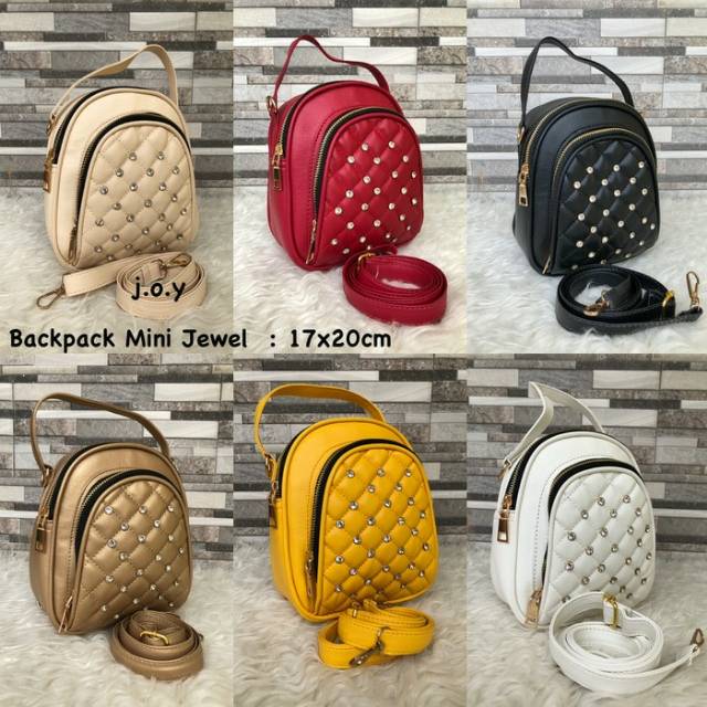Tas Murah/Tas Branded/Slingbag/Backpack/Tas Wanita/BACKPACK Mini JEWEL - Hitam