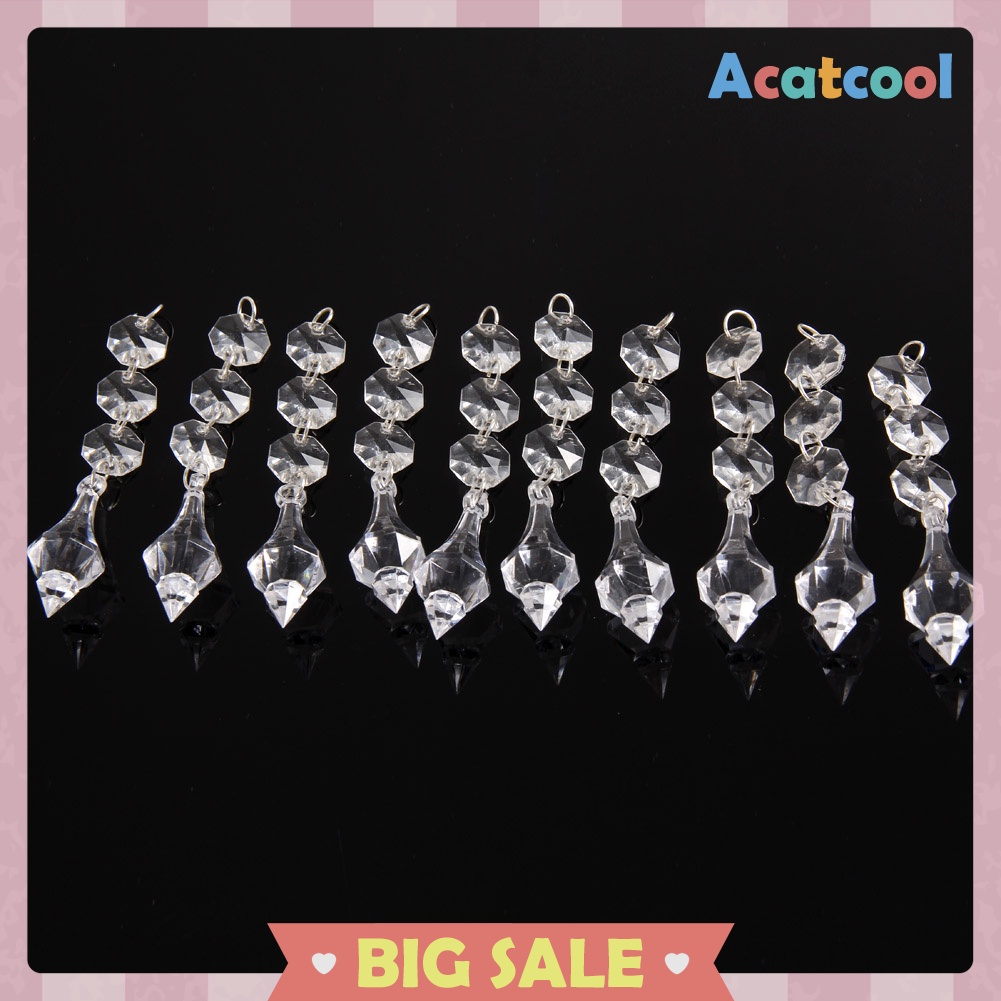 10pcs Acrylic Crystal Beads Garland Chandelier Hanging Wedding Party Decor
