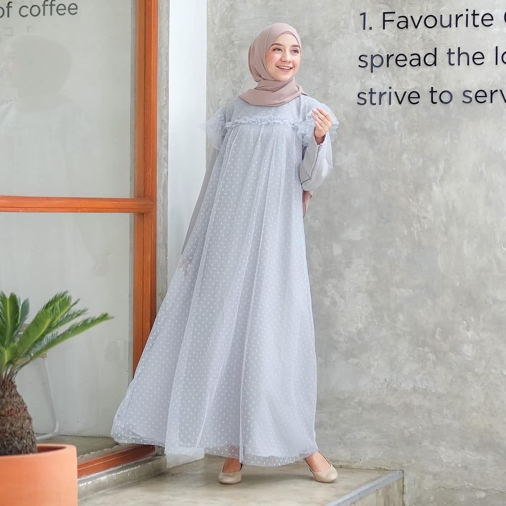 (MODEL BARU) SIZE S-M,L,XL,XXL/ JASMINE GAMIS MAXI /GAMIS BRUKAT TILLE MUTIARA/GAMIS PESTA MEWAH BAJ