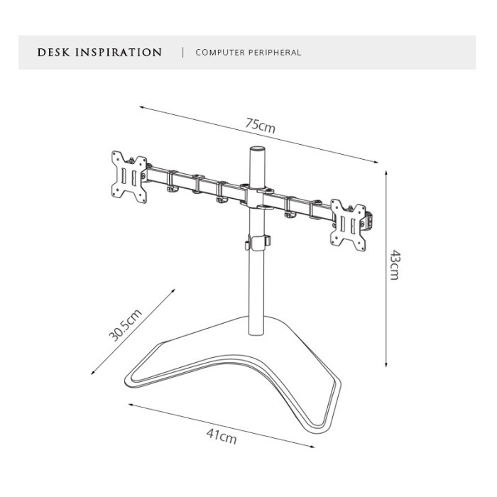 ROMARIO MS01N Bracket Monitor Meja Dual Monitor 10-30 Inch