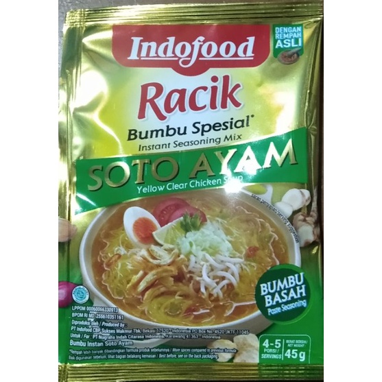 

Bumbu indofood rasa Soto Ayam